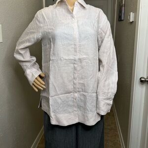 jarbo women's off white blouse size 2 cotton button down blouse shirt top